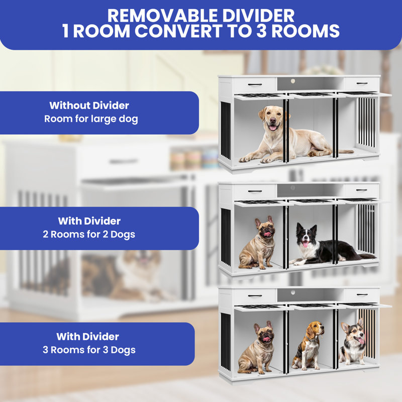 Image showcasing Tucker Murphy Pet™ Multi-Functional Large Furniture-Style Dog Crate ...